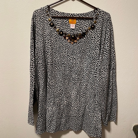 Ruby Rd‎ Shirt Women’s Plus Size 3X LongSleeve Black White Color Pull Over - Picture 1 of 10
